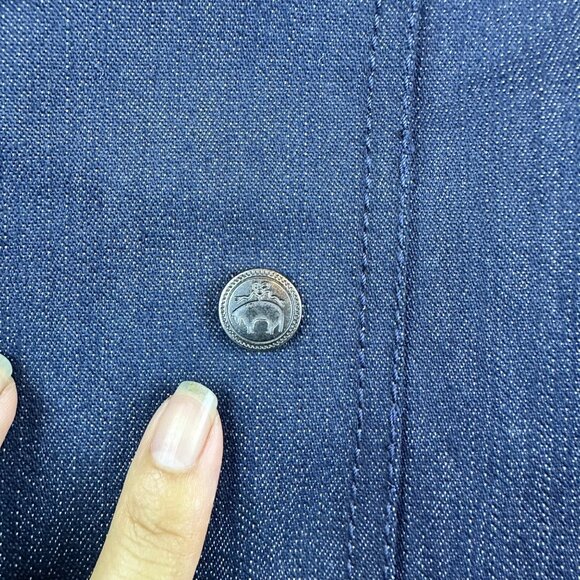 Brooks Brothers Button Denim Chambray Skirts Size 6 Casual Preppy Pinup Classy - Picture 5 of 12